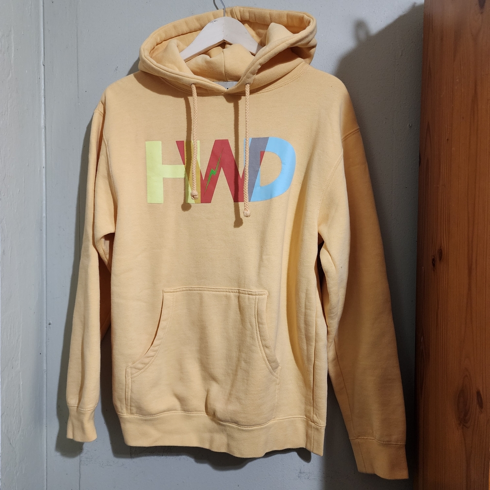 Men's Beige Hoodie with Colorful Logo HWD Size S